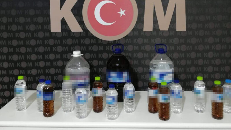 Kırıkkale’de 21 litre kaçak içki ele geçirildi
